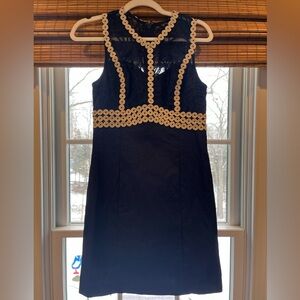 Lily Pulitzer Navy / Gold Leigh Stretch Shift Dress